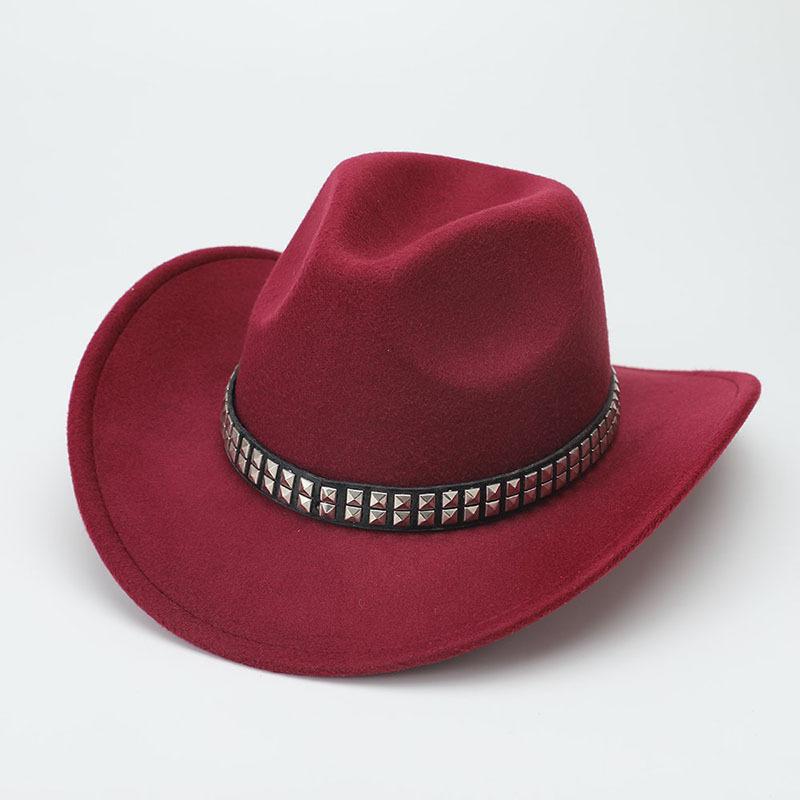 Deerskin Fleece Top Hat Retro Jazz Hat Men's and Women's Felt Hat European and American Woolen Hat Western Cowboy Hat
