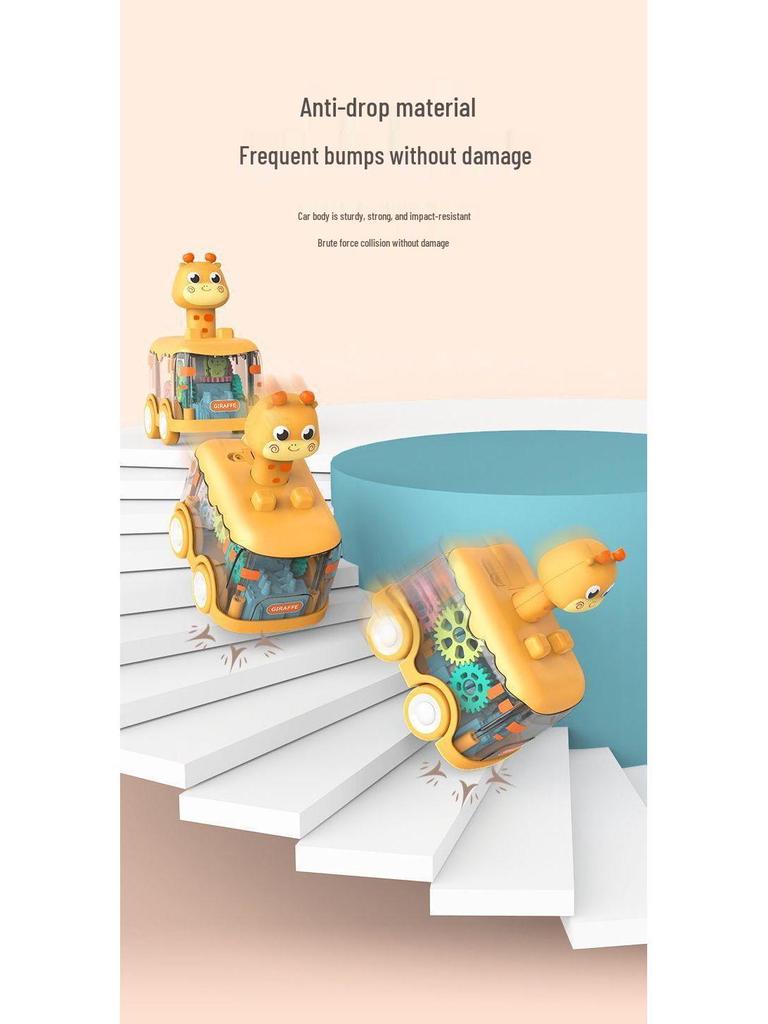 Educational Baby Car Toy for 0-1.5 Years - Cartoon Animal Design with Lights