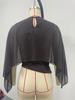 2026 Summer Women's Cape Sleeve Chiffon Top: Round Neck, Loose, Elegant Irregular Design