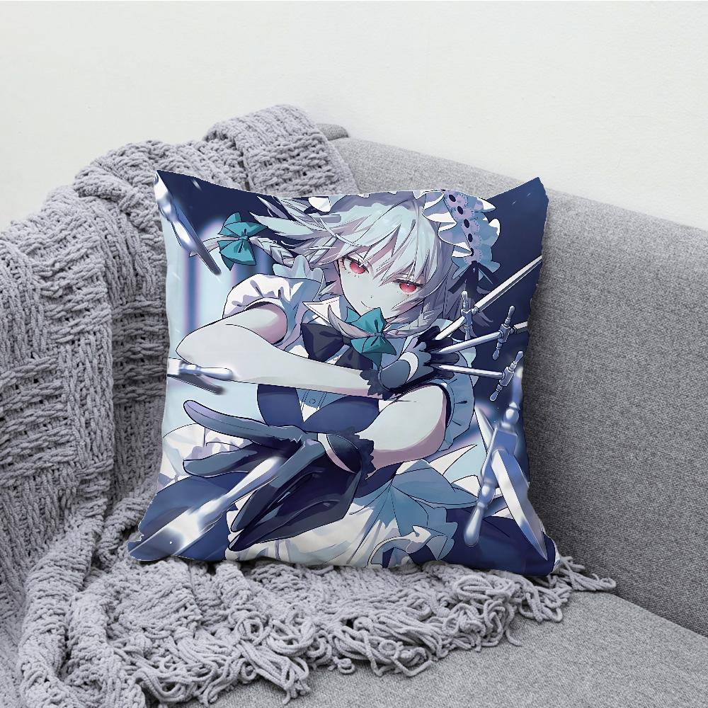 Sakuya Izayoi Touhou Project Pillow Case Soft Cushion Cases for Farmhouse Sofa Decor Home Decorations and Protector Pillow Case