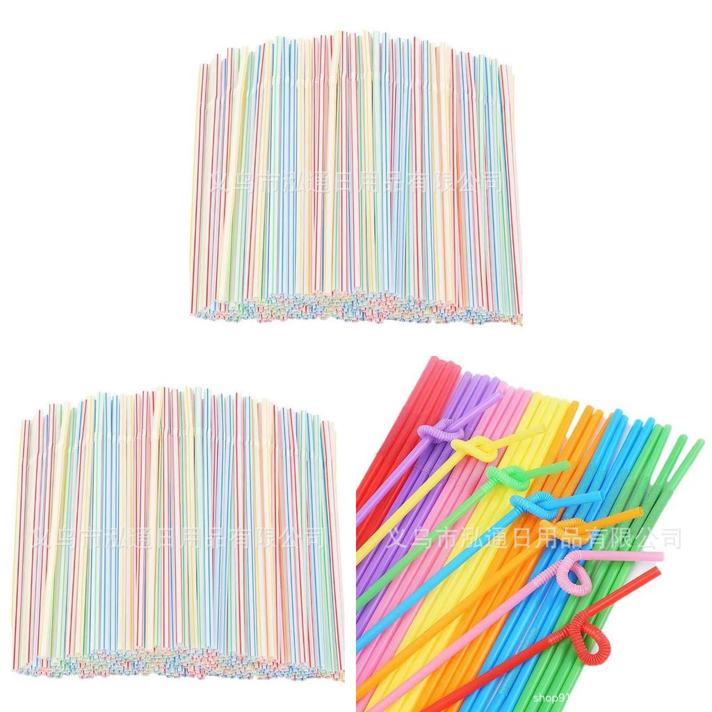 Plastic Drinking Straws 100pcs Colorful Bendable Beverage Party Supplies For Weddings And Events