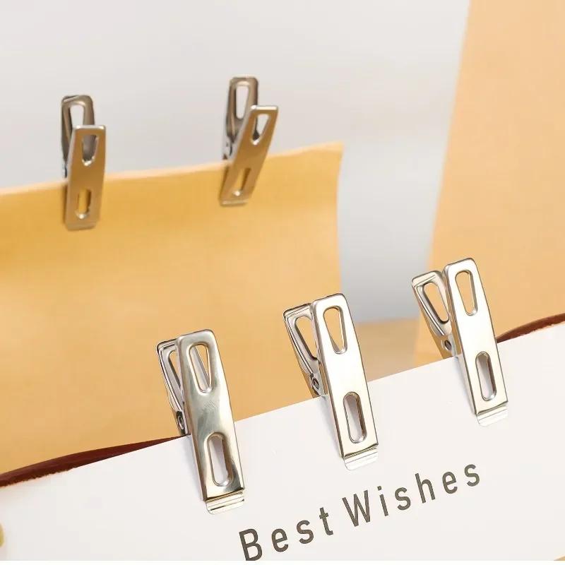 100-20PCS Stainless Steel Clothespins Multifunction Kitchen Sealing Clips Mini Photos Clip Clothes Pegs Hangers Clamps Storager