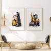 Construction Vehicle Truck Boys Nursery Wall Art Canvas Watercolor Painting Printable Picture Poster Baby Kids Playroom Decor