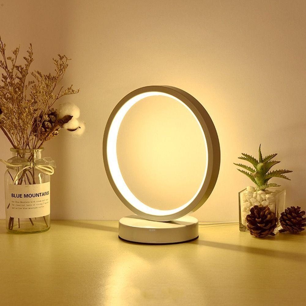 Simple LED Circular Ring Table Lamp Creative Bedside Lamp Light Fixture Reading Light  Living Room