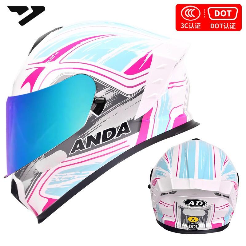 DOT 3C Certified Full Face Motorcycle Helmet Men Women All-Season Riding Safety Gear With Multiple Visor Options