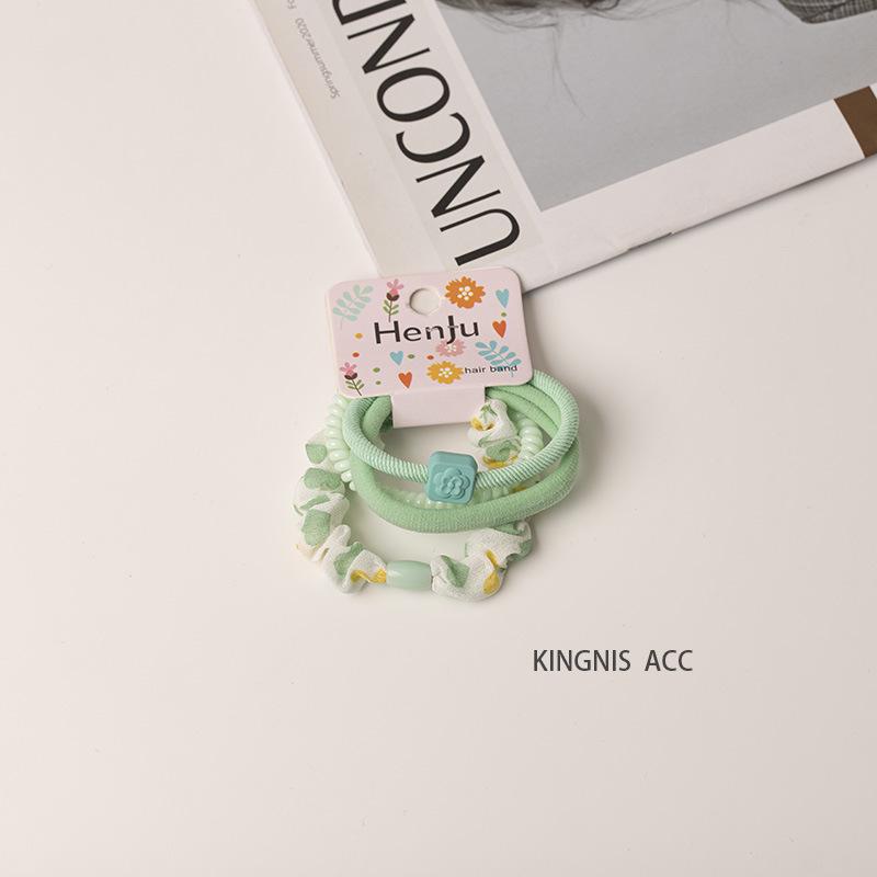 2025 Spring/Summer Crystal Candy Color Floral Spiral Hair Ties - Elegant, Sweet Telephone Cord Hair Accessories for Women