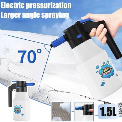 Wireless Electric Foam Sprayer 1.5L Universal Air Pressure Fan-shaped Foam Sprayer Electric Booster Easy Car Wash Accessories