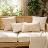 BuyNow 1PC Sequined Embroidered Floral Pillowcase Beige Cushion Cover for Living Room Sofa Home Party Bedroom Decor Sofa Cushion