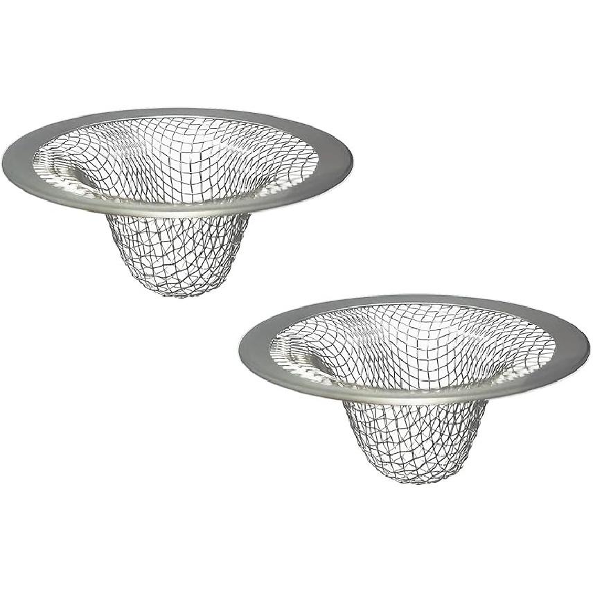 1.0 Small Drain Strainer, Sink Drain Hair Catcher, Bathroom Sink Drain Strainer, 2PCS Drain Mesh Baskets for Laundry, Mop Pool, Utility, Slop, RV Strainer-2PCS