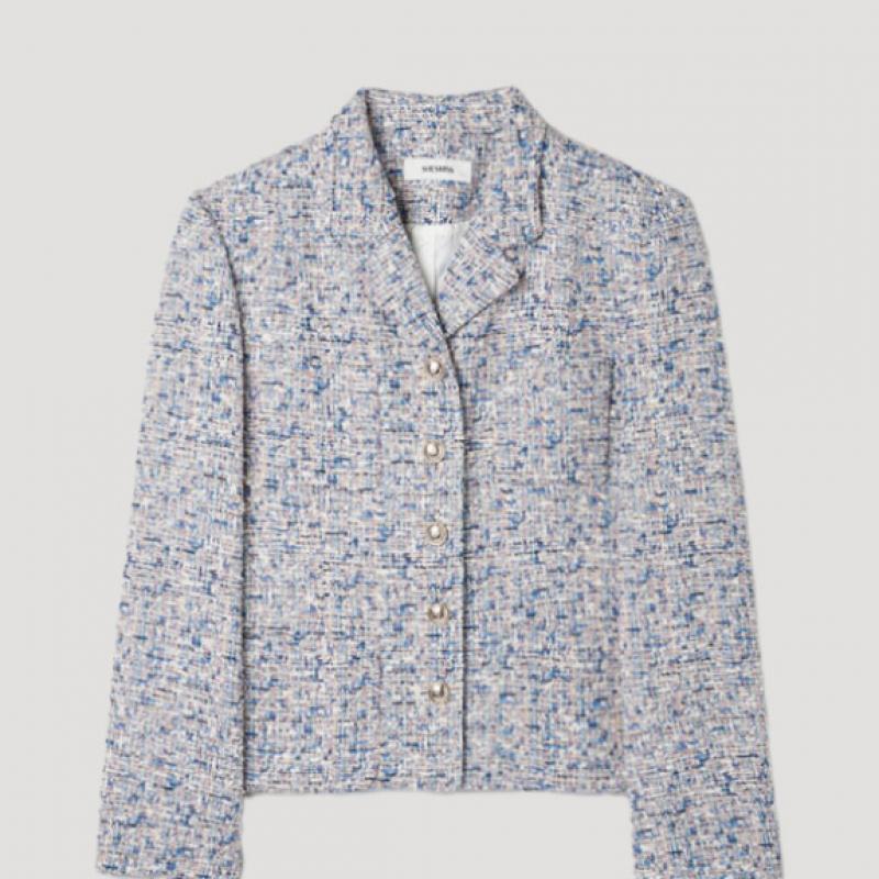 She Smiss Glitter Tweed Collar Jacket Swwjkp11070