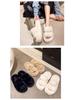 Large Cross-Fur Women's Slippers - Thick, Flat-Bottomed, Warm & Stylish for Spring, Autumn, Winter