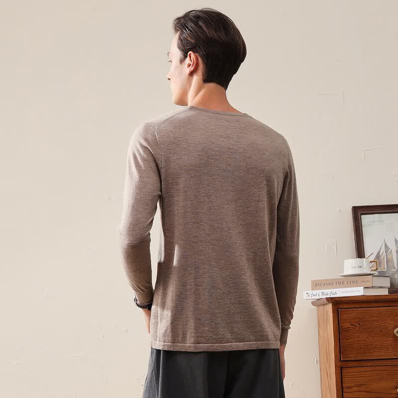 Men's Fine Wool Round Neck Sweater