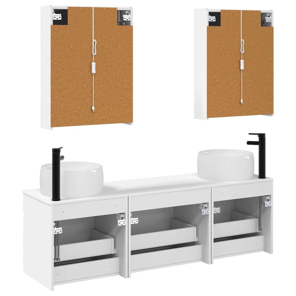 5 Piece Bathroom Cabinet Set White 53 X 15.5 X 70 Cm