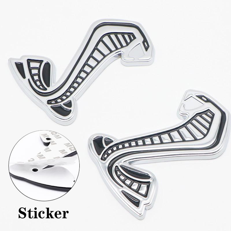 3D Metall Mustang Schlange Kobra Viper GT350 Autoaufkleber Abziehbilder Motorhaube Frontgrill Emblem Für Ford Mustang Shelby SVT GT500
