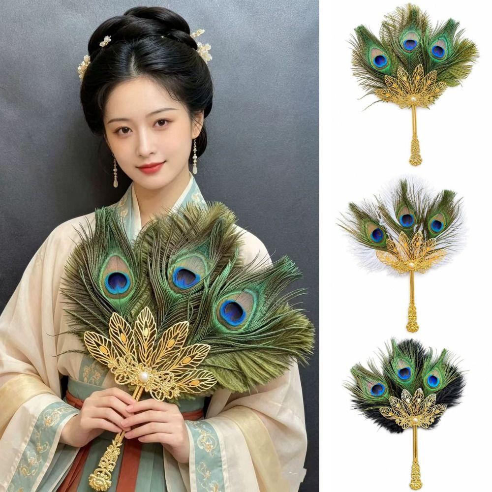 Metal Handle Decorative Handheld Fan Multi-Color Dance Performance Prop Fan  Parties