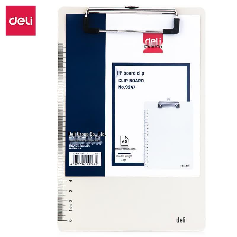 Deli 9247 A5 Plastic Clipboard (6-Pack)
