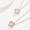 Rockyu Women's Necklace - Popular Brand - Pink Gold, Zirconia, Large Diamond, Windmill, Planet Pendant - Beautiful Sterling Silver 925 Necklace - New