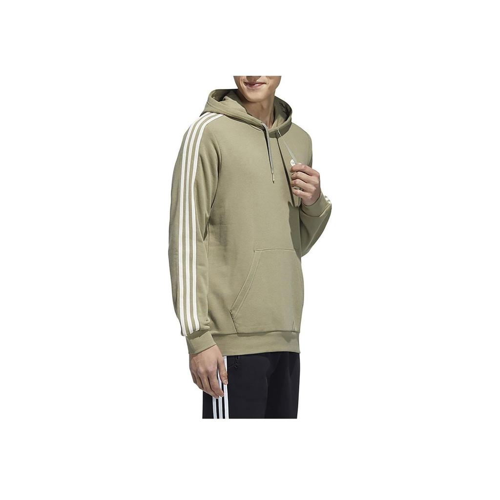 Adidas Bluza męska z kapturem ze sznurkiem, w paski, z długim rękawem, z naszywką kieszeni kangurki Neo, góra, kolor matcha-green HD4673