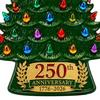Christmas Tree Pendant 5 Pcs 2D Flat 250 Anniversary USA Ornament, Year Decorative Wall Hanging of America 1776-2026 Acrylic Patriotic Decoration for