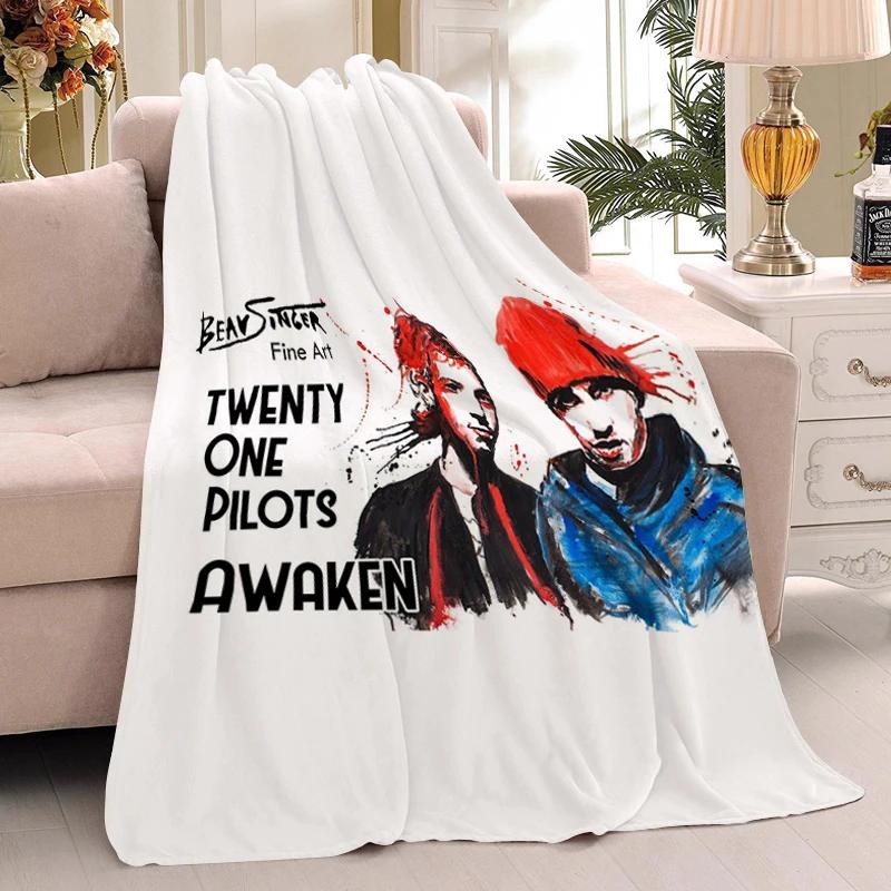 Coperta da Siesta T-Twenty One P-Pilots Invernale Calda per Ginocchia Letto Pile Campeggio Personalizzata Morbida Soffice Coperte Matrimoniale Microfibra Biancheria da Letto
