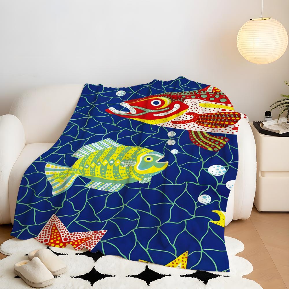 Artist Y-Yayoi K-Kusama Throw Flannel Throw Blanket, Lightweight Cozy, Durable Washable Cute Cool