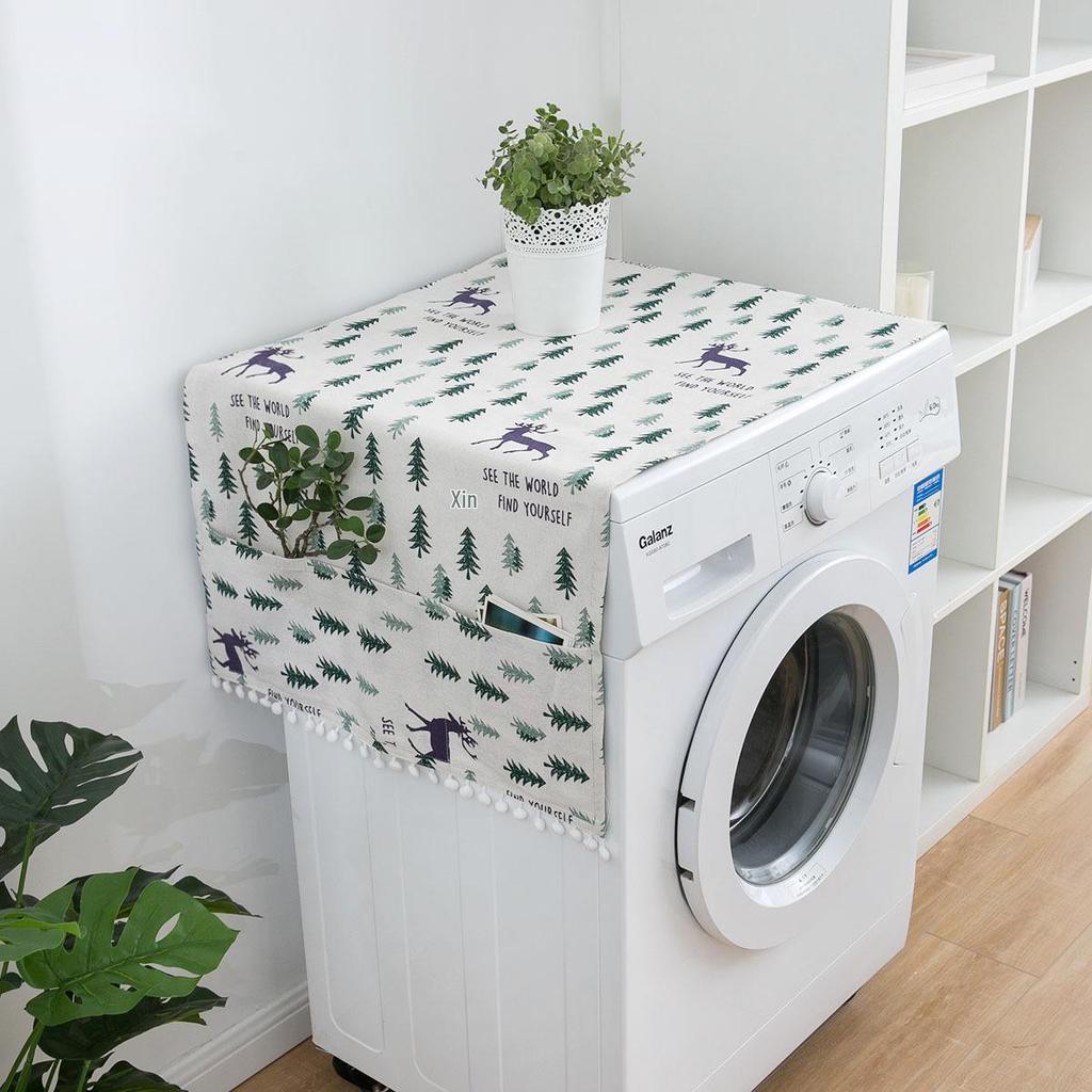 Red Bohemian Mediterranean Refrigerator & Washer Dust Cover