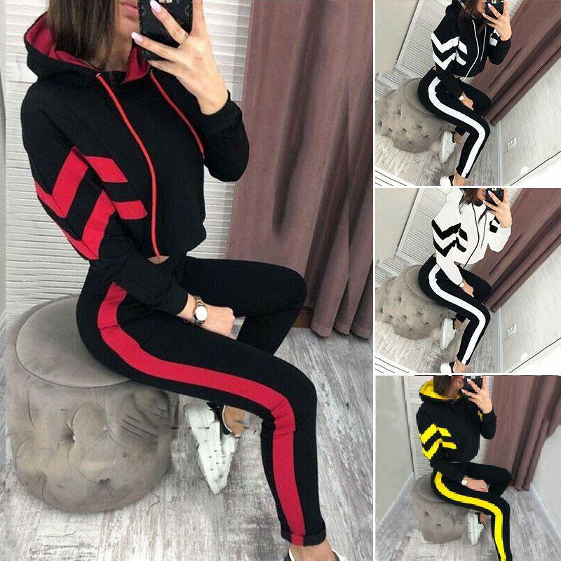 Stylish Ladies Crop Top Hoodie Set With Comfortable Loungewear Tracksuits For Women
