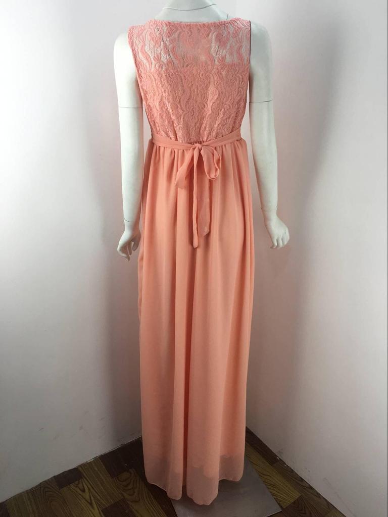 European & American Long Sleeve Lace Stitching Sexy Loose Trailing Sleeveless Maternity Dress