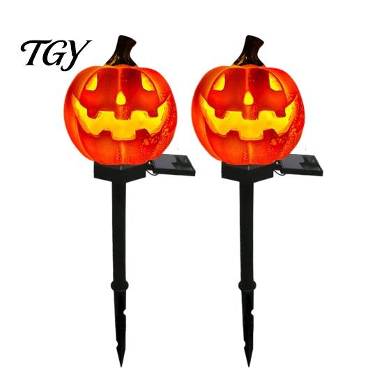 Haunted House Atmosphere Scene Decor Solar Halloween Pumpkin Light, Waterproof Garden LED Outdoor Automatic Dusk To Dawn Lamps Lamp with Stake