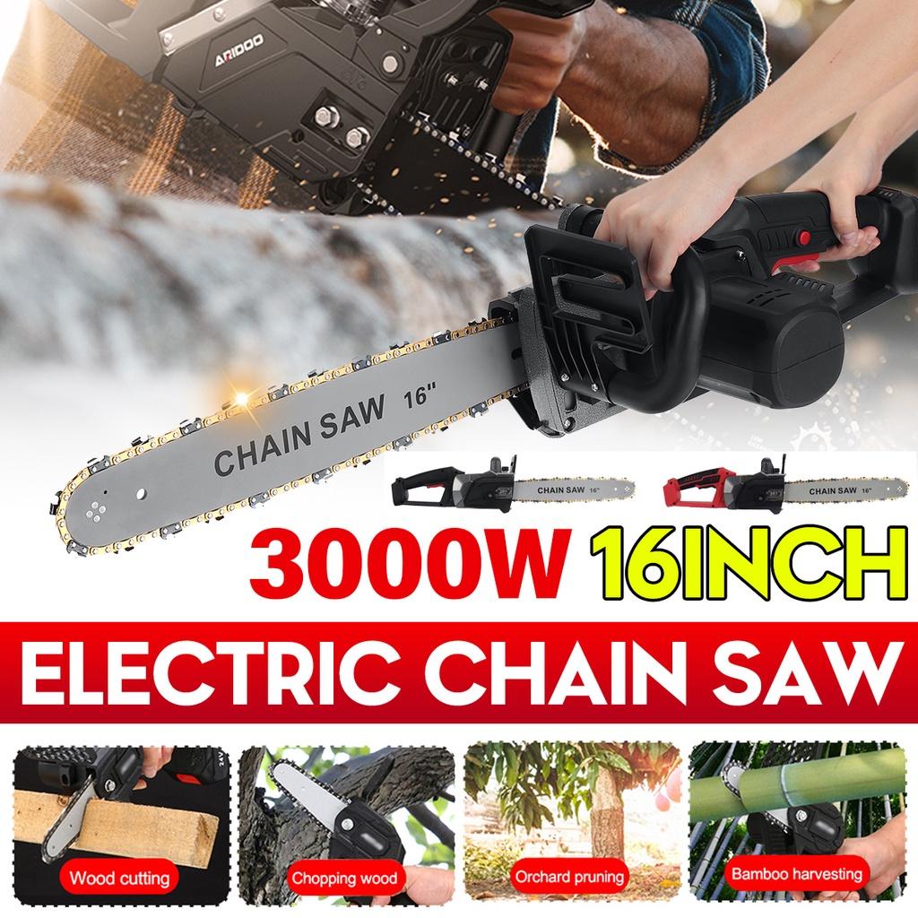 3000W 16 Inches Electric Cordless Chain Saw Brushless Motor Electric Chainsaw Woodworking Tool For 18V Battery