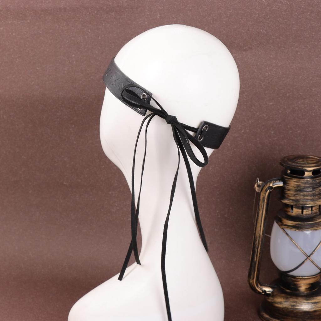 Medieval Embossed Pirate Eye Patch, Vintage Faux Leather Eye Mask Viking Accessories, Renaissance Eye Cover Cosplay