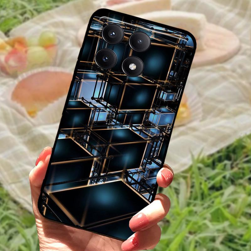 Pro Xiaomi Poco X6 Kryt Poco X 6 X6 Pro 5G Silikonový Měkký Mramorový Černý Nárazník Funda Coque pro Xiaomi Poco X6 Pro Ochranný