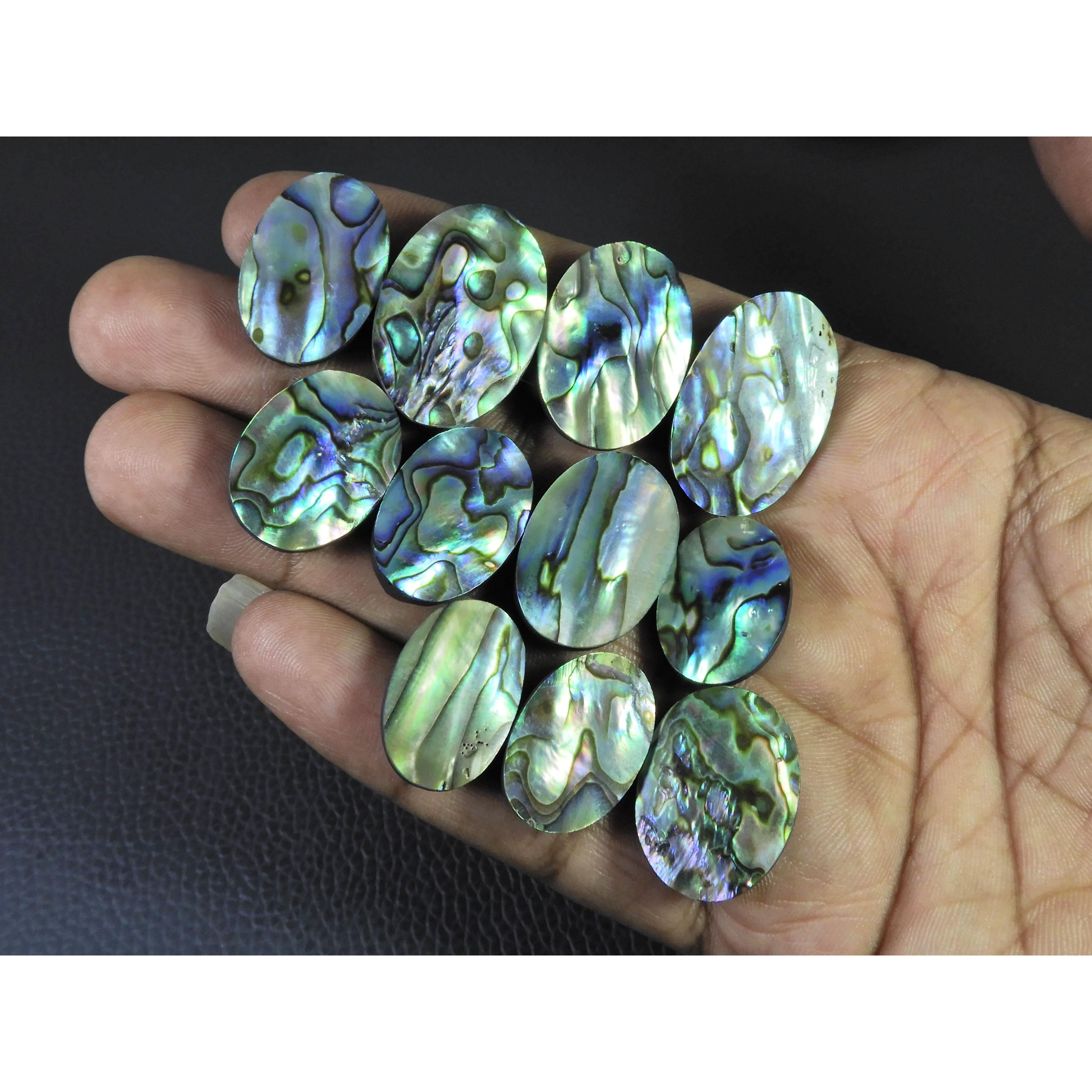 230Cts.Abalone Shell Oval Cabochon Loose Natural Gemstone 11Pcs Lot 21-26MM C-1712
