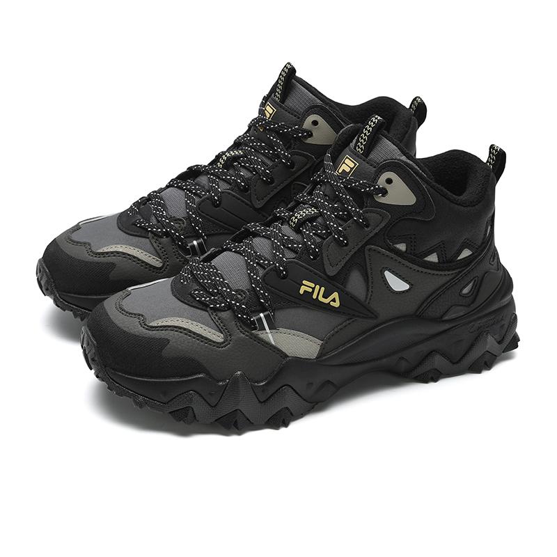 New FILA Oakmont 2 Mid Top Casual Shoes Women's Black/Jasper Black F12W442111FBD