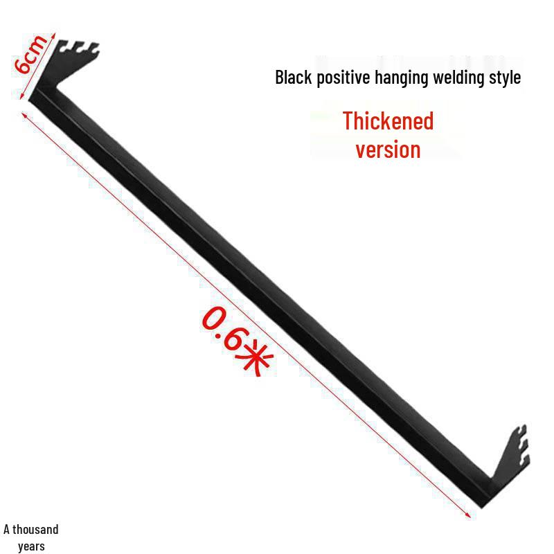 Black & White Clothing Store Stainless Steel Wall-Mounted Display Rack with Side Hooks and Shelving Brackets