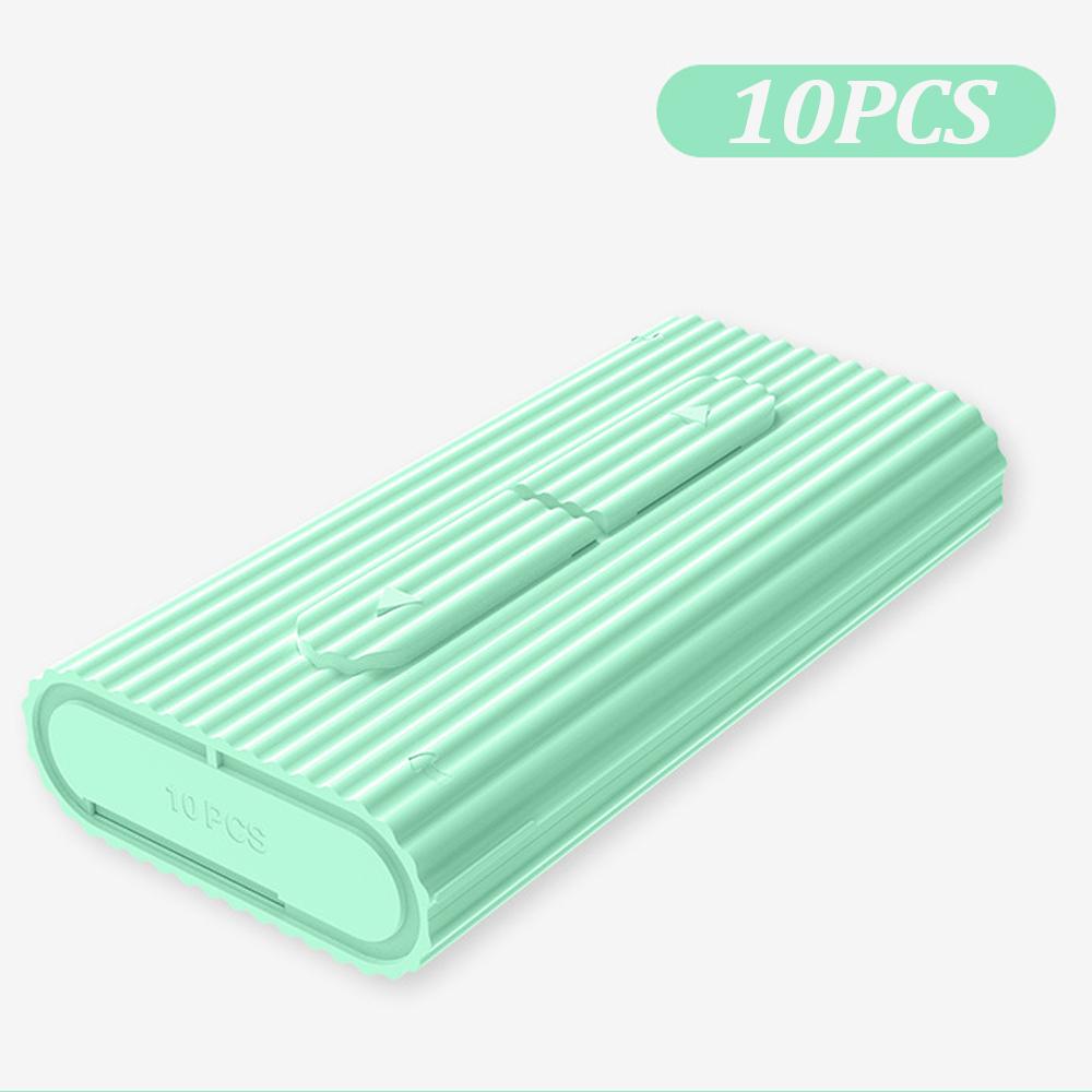 Portable Plastic Automatic Dental Floss Box with 10Pcs Dental Automatic Floss Organizer Oral Hygiene Care Floss Storage Box зелёный