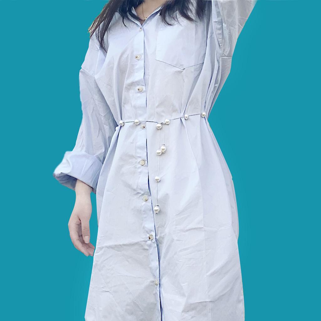 Pearl Metal Waist Jewelry For Women With Hook Fastening Elegant Dress Waist Chain