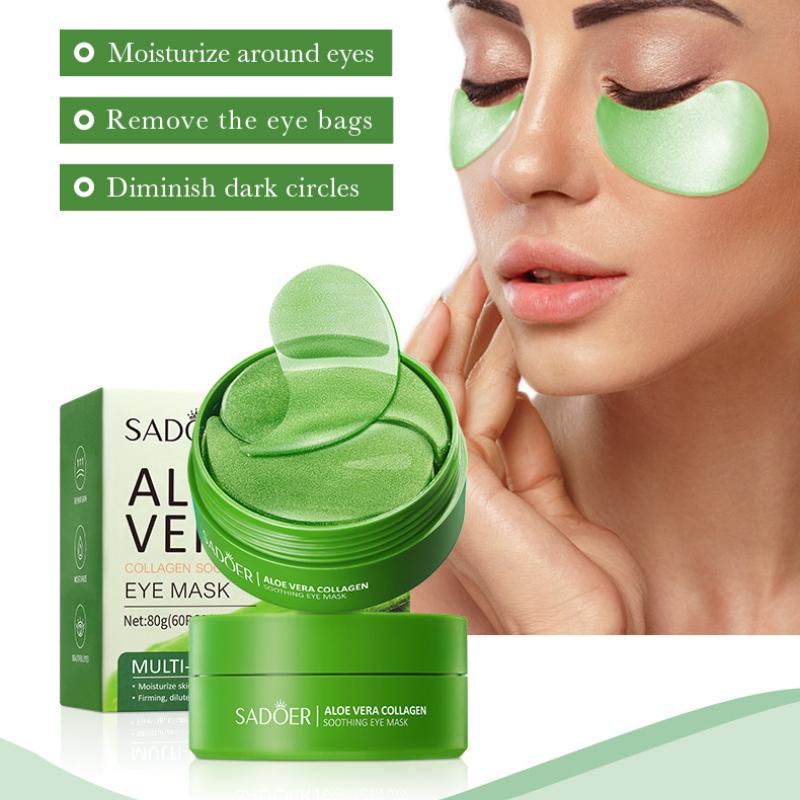 Aloe Vera Eye Mask SADOER Collagen Improves Dark Circles Eye Pattern Eye Bags