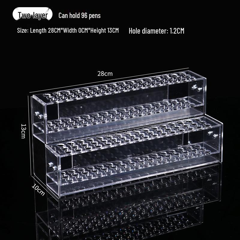 Acrylic Transparent Pen Holder: Large Capacity Desktop Organizer Stand for Stationery Storage and Display.