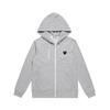 Unisex Hooded Zip-Up Sweatshirt With Heart Embroidery Casual Loose Fit Sportswear