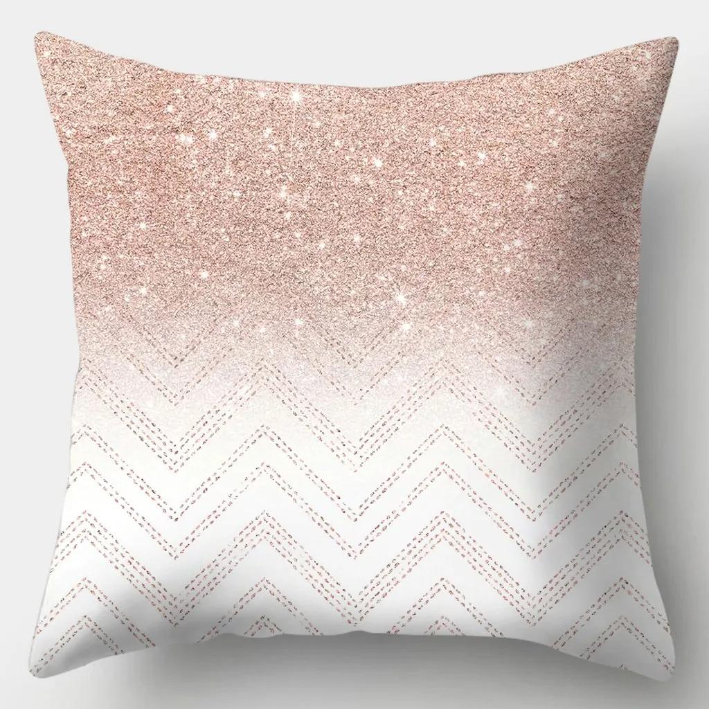Office Living Room Home Pillowcase Pink Geometric Pillowcase Car Ornaments