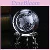 Elegante Bola de Cristal 3D de 60 mm Grabada con Láser Esfera de la Tierra en Miniatura Para Decoración del Hogar