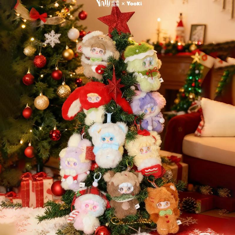 Yooki Christmas Jingle Bells Series Vinyl Plush Blind Box Cute Backpack Pendant Decoration Dolls Trendy Toys Mystery Gifts Cuddly Stuffed Fluffy
