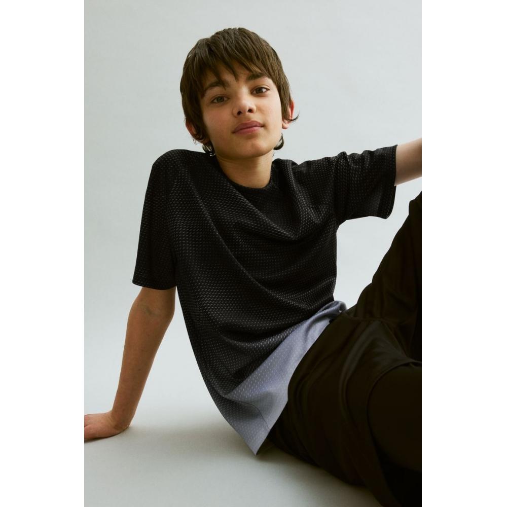 

H M DryMove Sport T Shirt Black Ombre