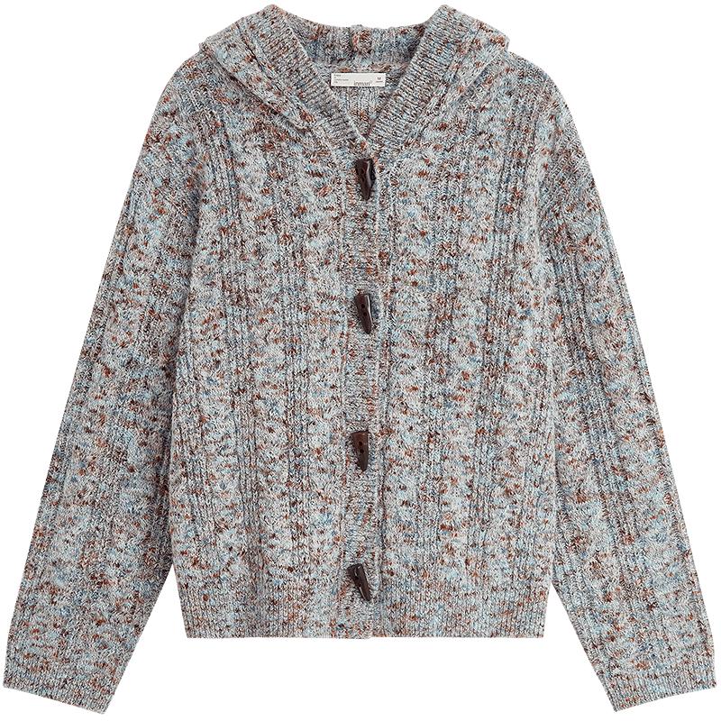 

Женский кардиган с капюшоном на застежках-клевантах из мохеровой смеси Inman L