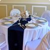 1PC Wedding Party Burgundy Satin Table Runner Modern Royal Blue For Round Dining Tables Decoration 30*275cm