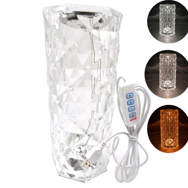 Crystal Table Lamp LED USB Rose Diamond Desk Lamps Touch Switch With Bluetooth Speaker For Bedroom Bedside Night Lights Decor
