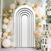 6.56ft Arched Fabric Background Covering Wedding Ripple White Arched Decorative Banner for Birthday Parties, Bridal Showers