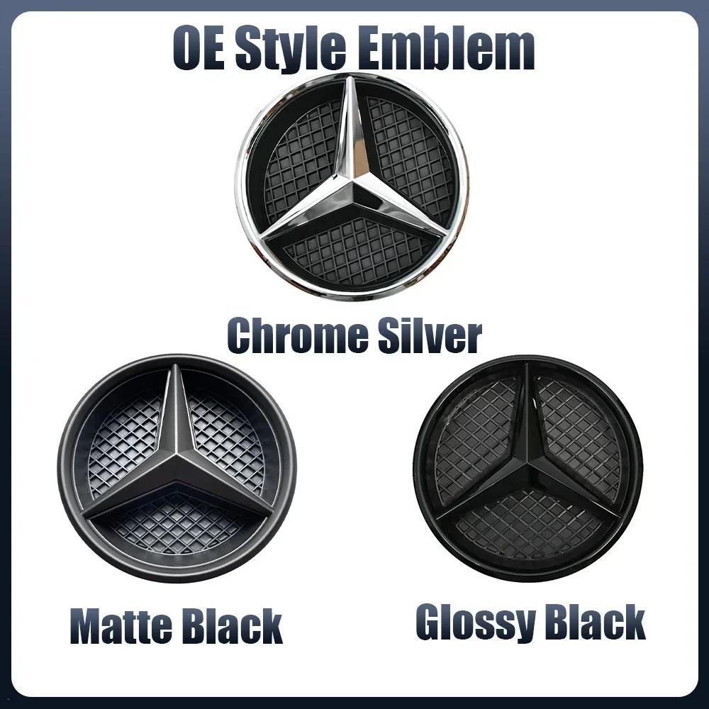 2025 Hot For Benz AMG Silver And Black OE Style Front Grill Star Emblem Chrome Logo Badge Fit For Mercedes Benz E200 E250 E300 E