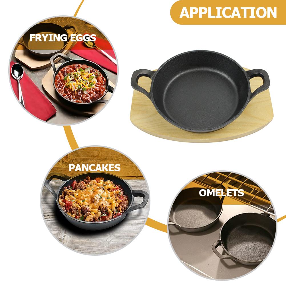 Griff Gusseisen Pfanne Antihaft-Bratpfanne Induktionspfannen Grillzubehör Multifunktions-Ei